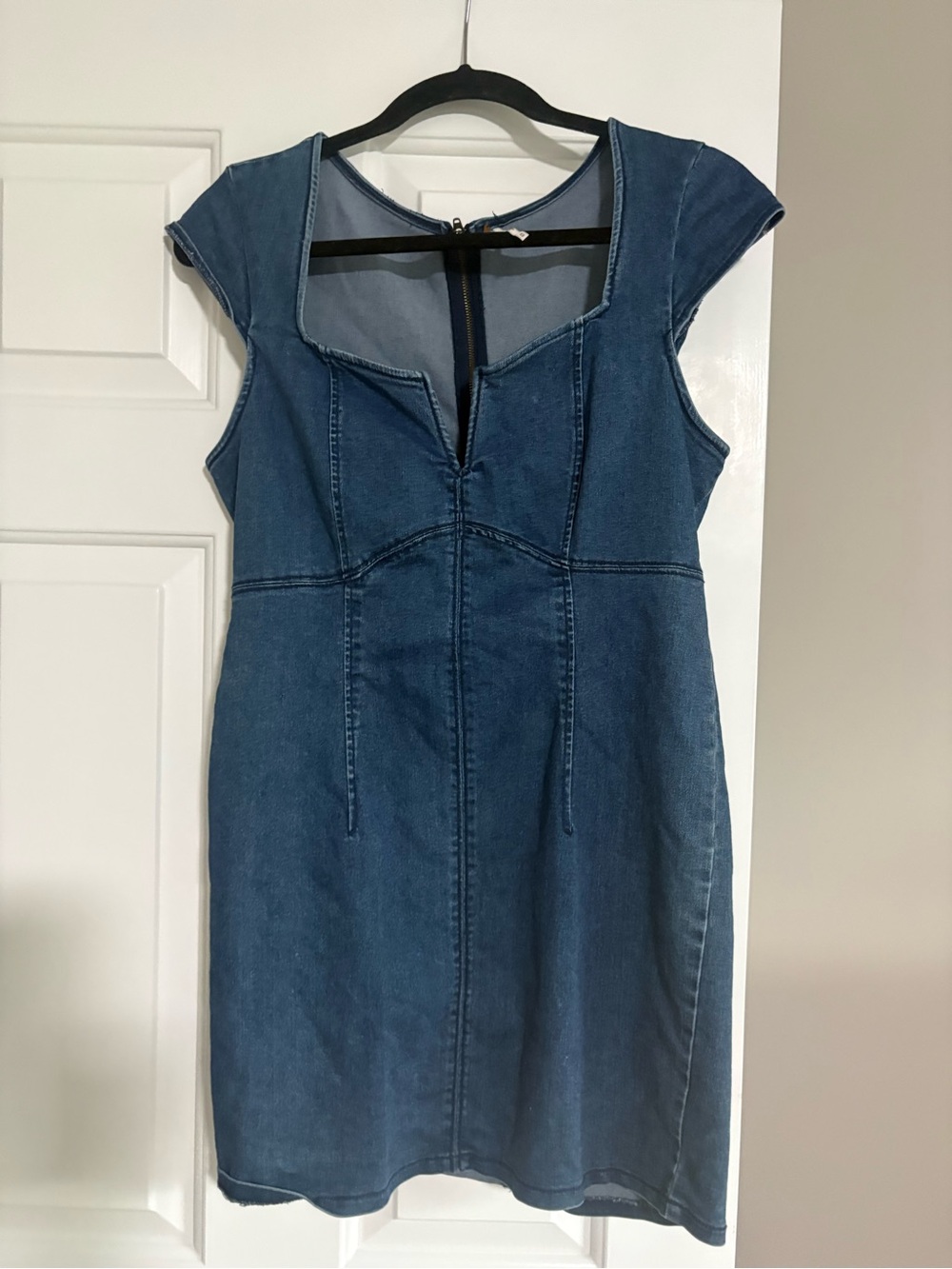 Free People Denim Midi Dress in Blue